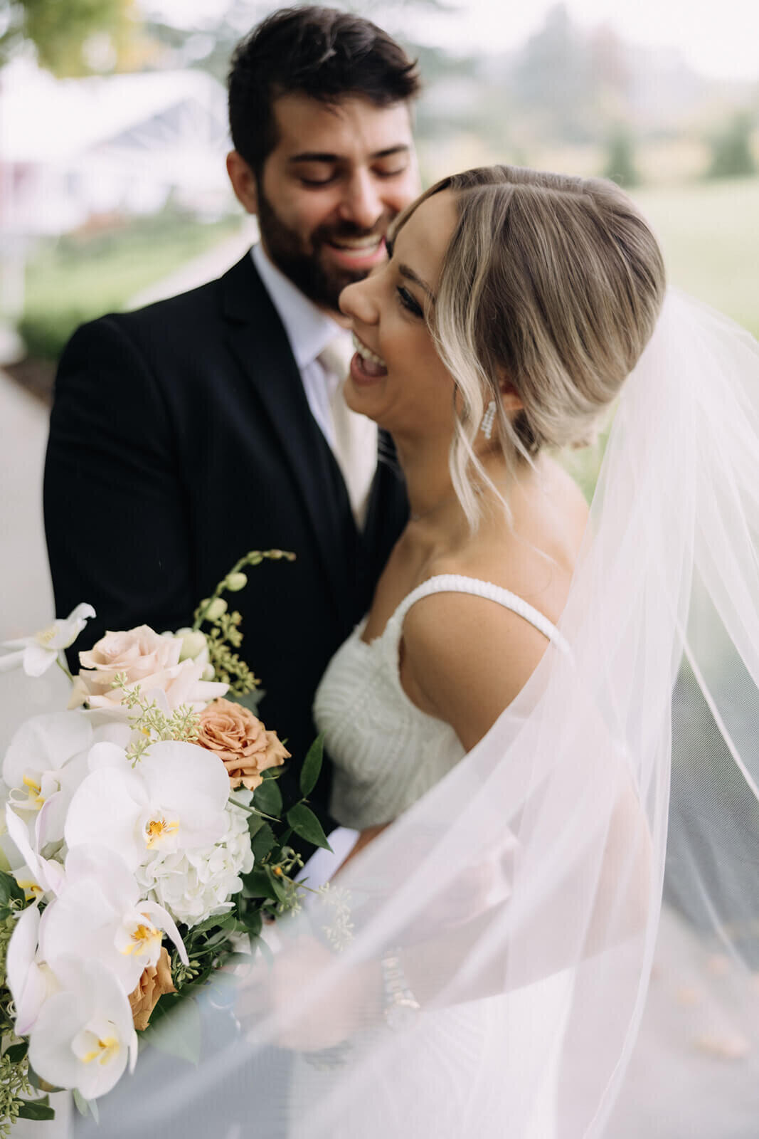 Bride and groom at  Finger Lakes Wedding, NY