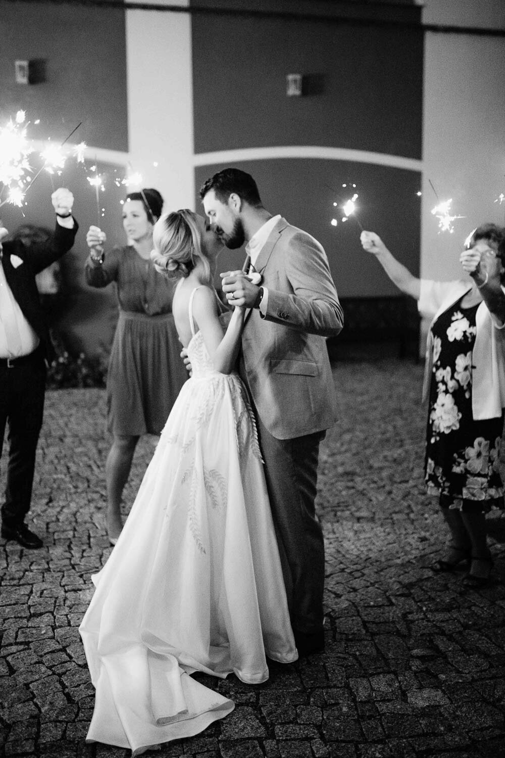 First dance black and white portrait