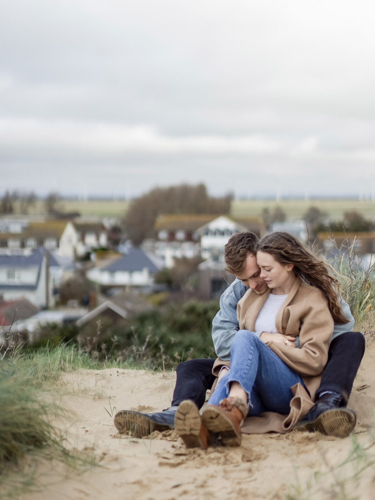 Kayla Stoate Photography Couple Beach Smiling Editorial Fashion Love Story East Sussex _92A9767-Edit