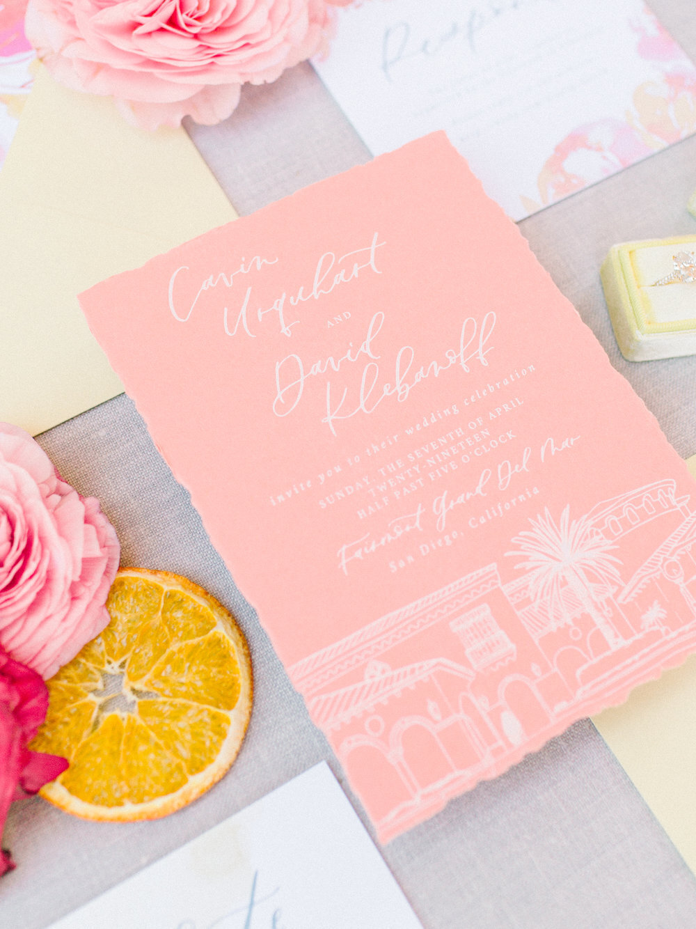 coral+wedding+invitations