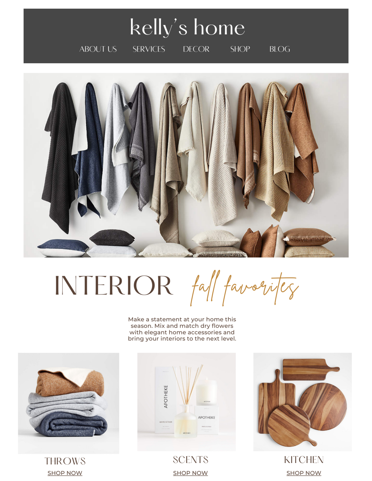 Minimal Elegant Home Decor Interior Shop Newsletter