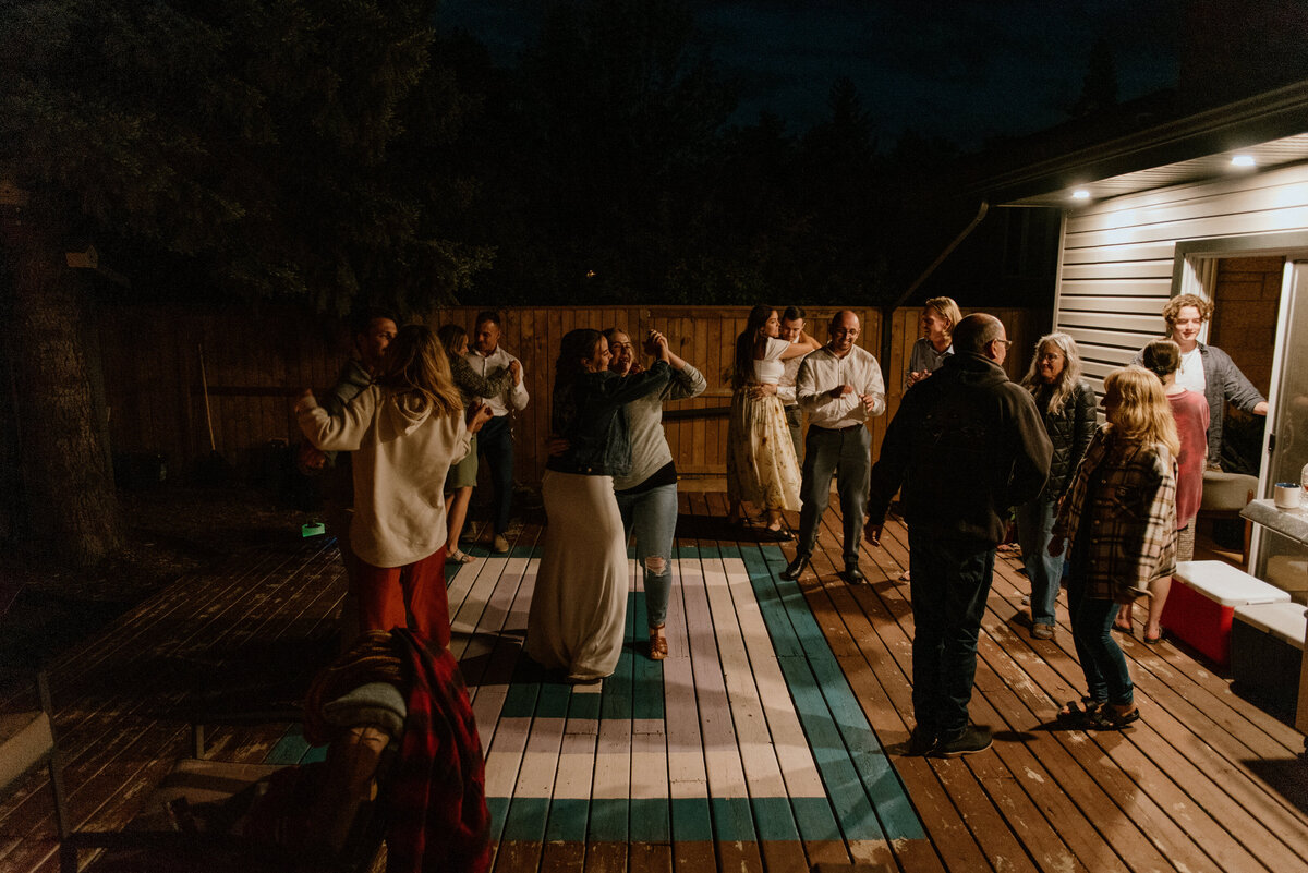 fun backyard party wedding reception in alberta
