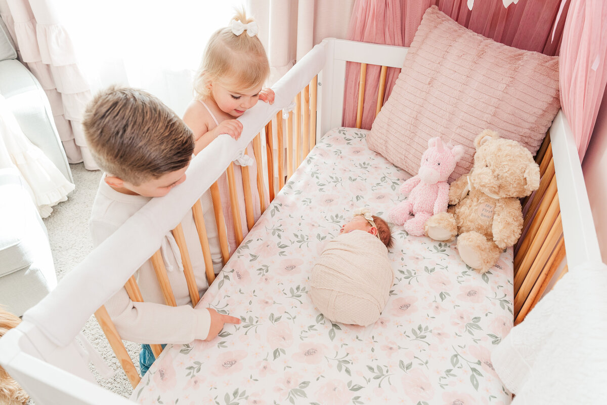 Pink and White Classic Lifestyle Baby Girl Newborn Photos Castle Rock Colorado Elena Spraguer Photography 0018