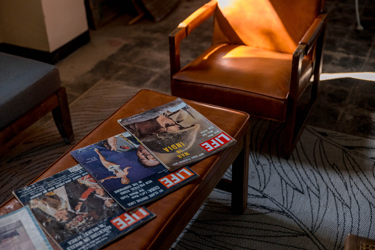 Vintage Life Magazines on a coffee table