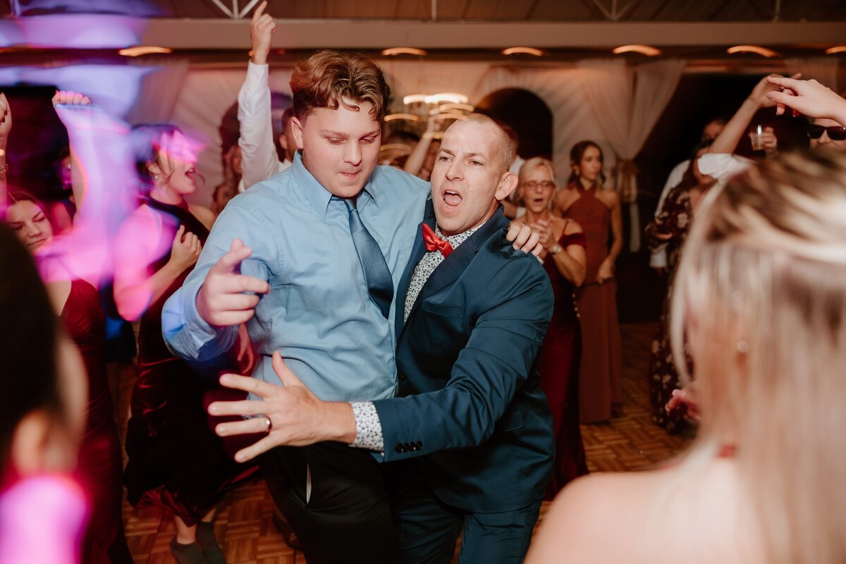 Guests dancing at Lippincott Manor during reception.