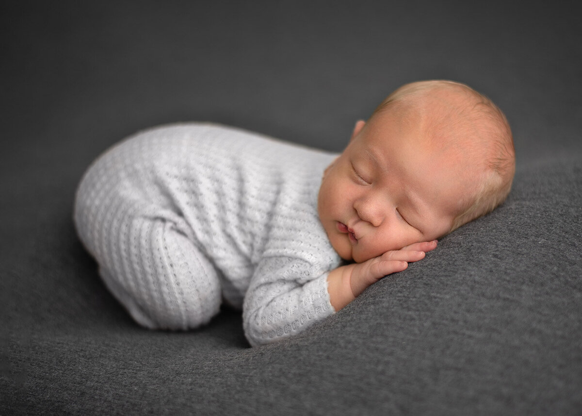 photo of baby sleeping  at st. louis newborn photo session