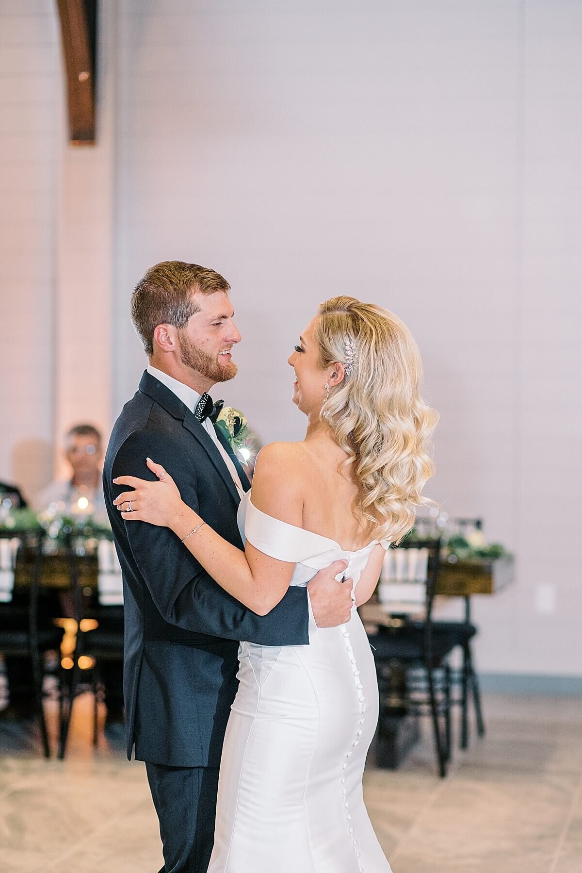 Reception at Black and White Themed Annex Wedding photographed by Alicia Yarrish Photography