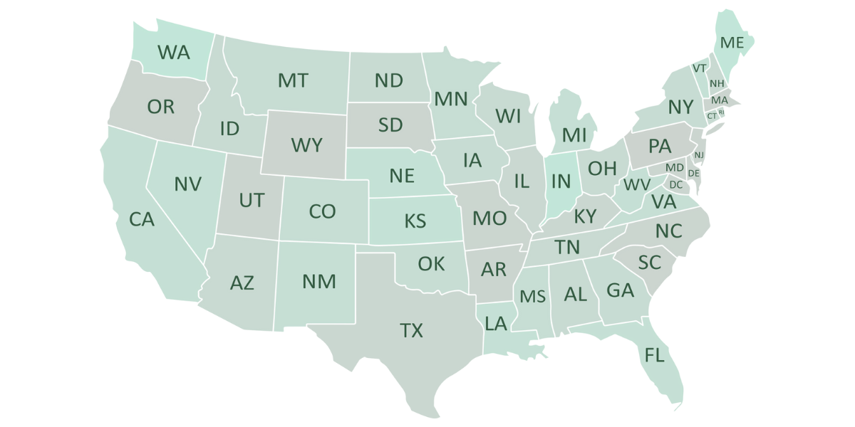 Green US Map