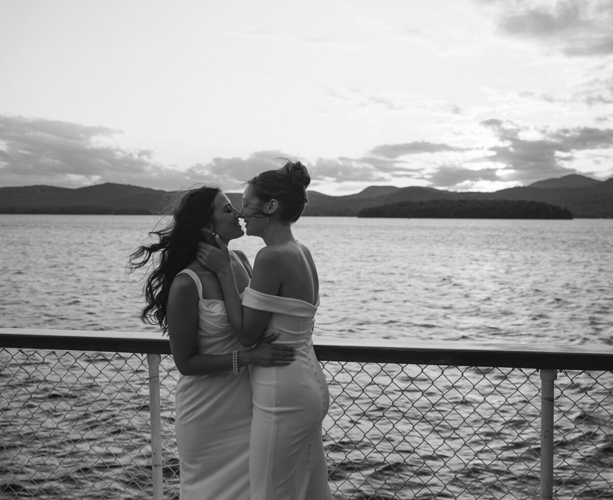 LGBTQ medium format film Hudson Valley wedding photography with documentary coverage and natural, relaxed portraits at The Sagamore in Lake George