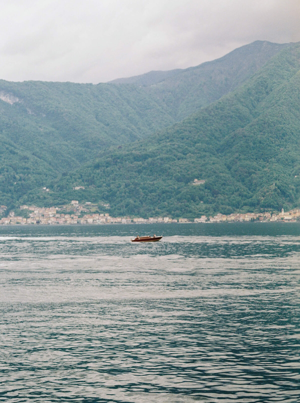 A wedding day drone photo of villa aura del lago on lake como in Italy