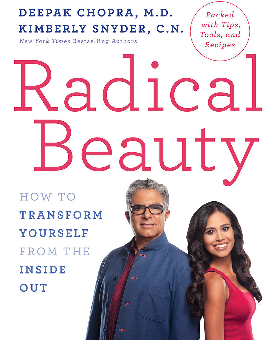 Cover of 'Radical Beauty' book by Kimberly Snyder and Deepak Chopra, promoting holistic wellness and beauty.