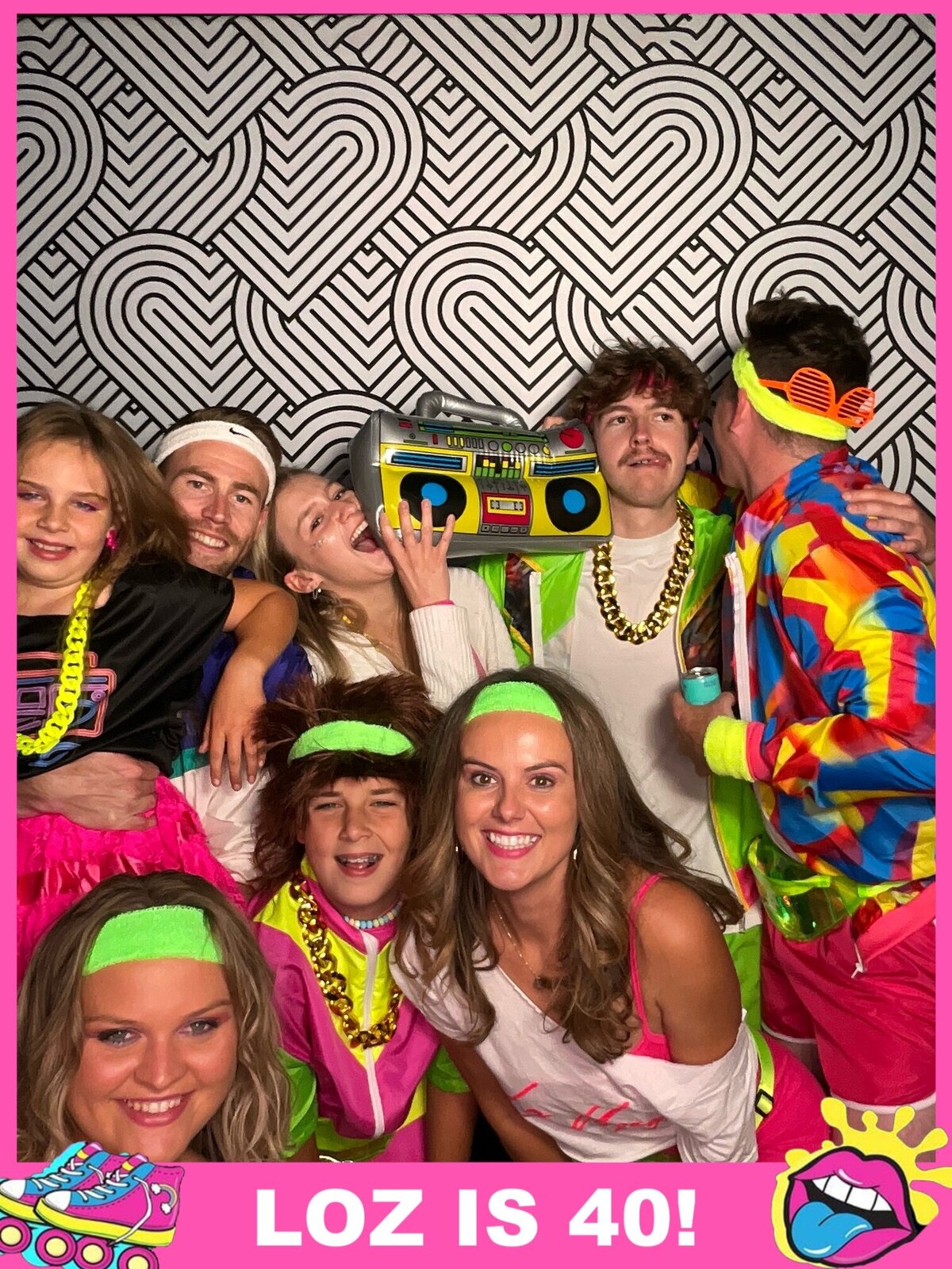 a neon themed party with  a photo booth in christchurch