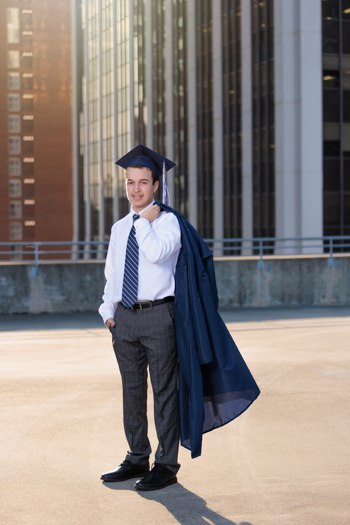 Cap and Gown Portraits in downtown Raleigh NC