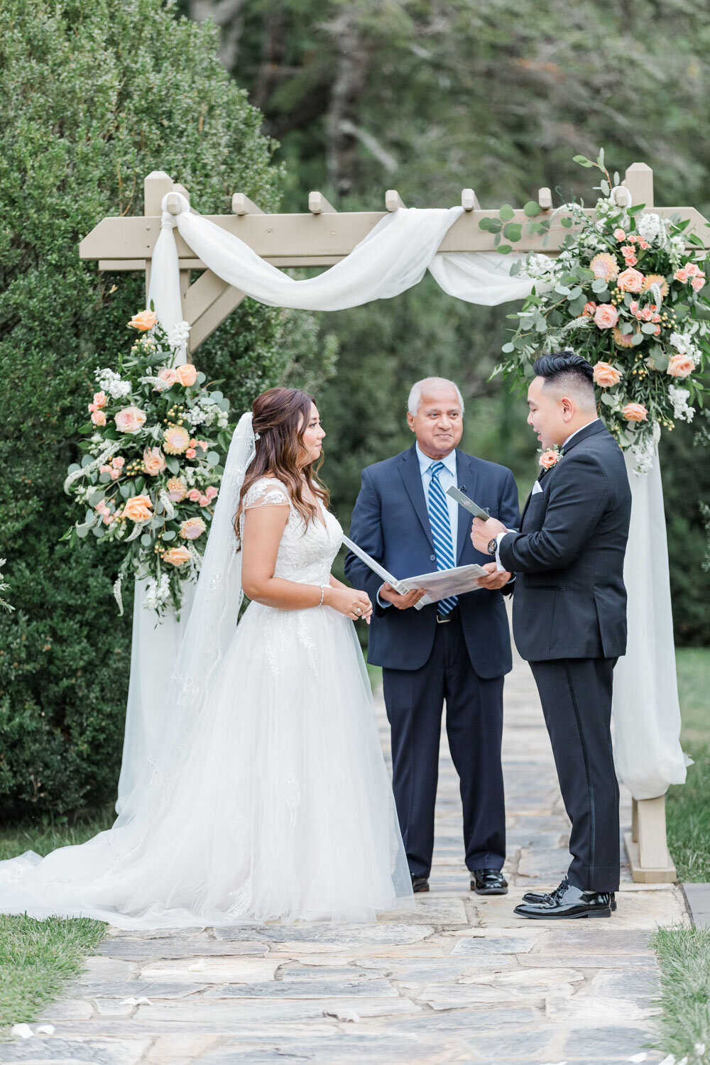On going outdoor wedding ceremony