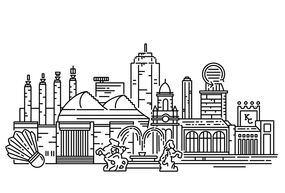 Stylized illustration of the Kansas City Skyline