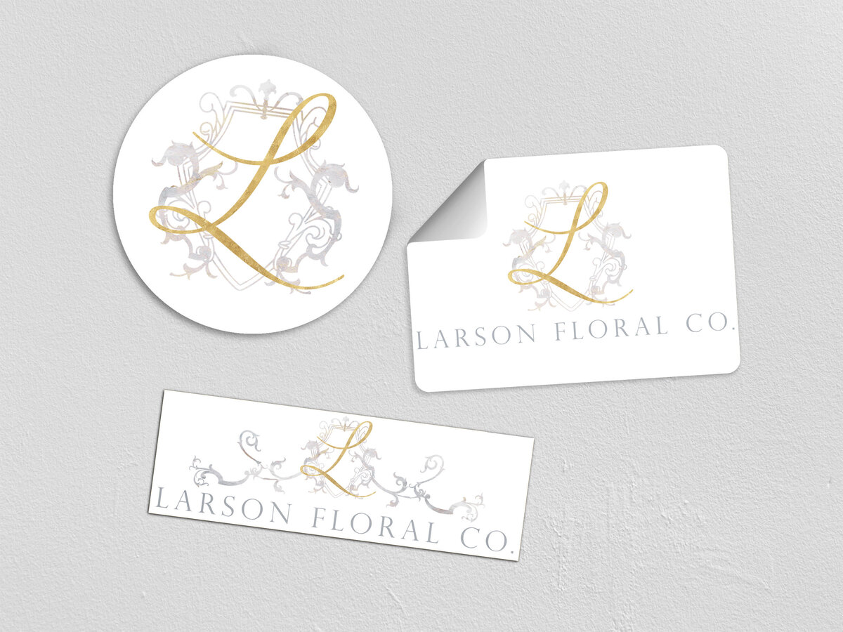 Sticker branding mockup for wedding florist