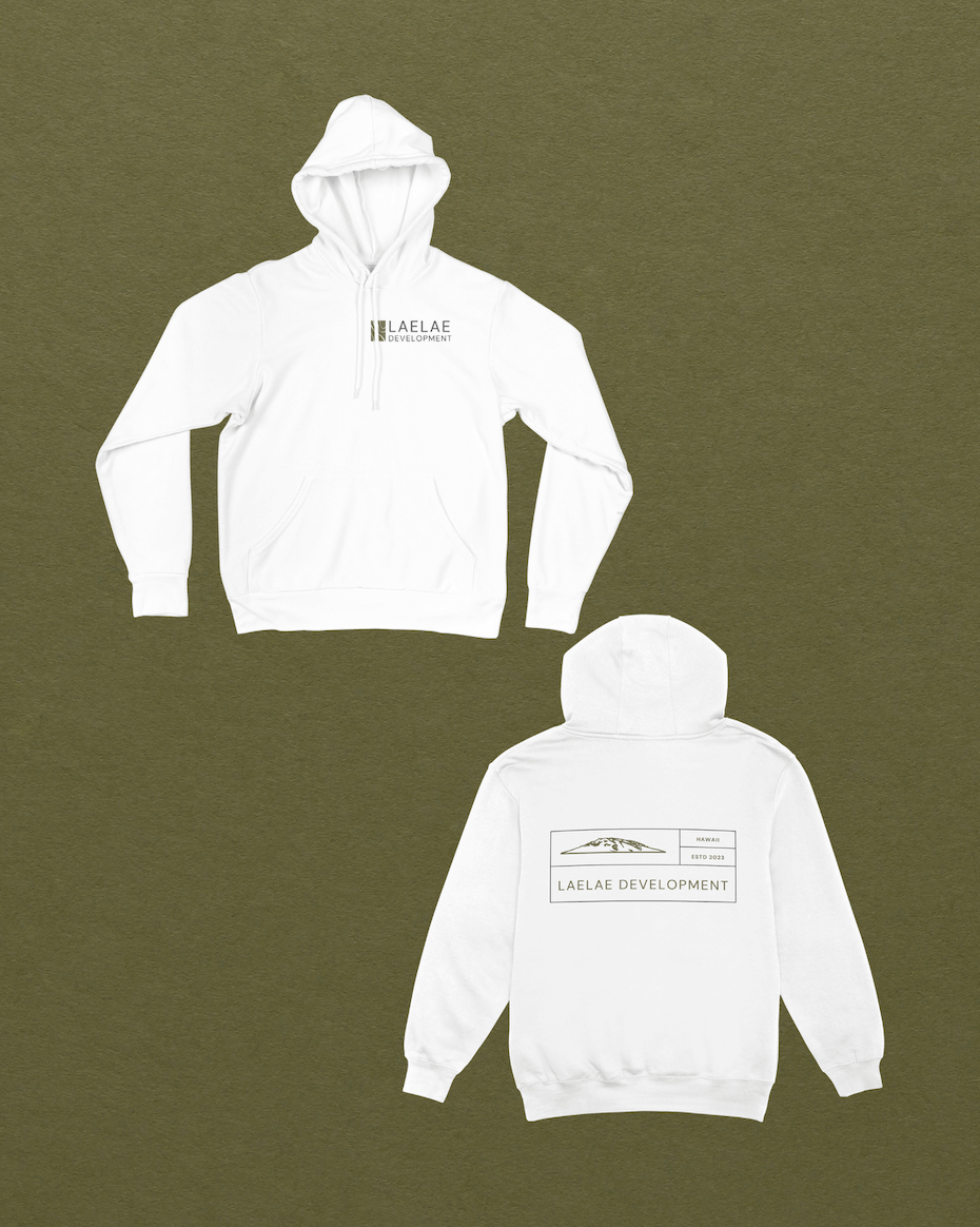 Custom logo on hoodie designed by Hawaii based web designer Studio Chan