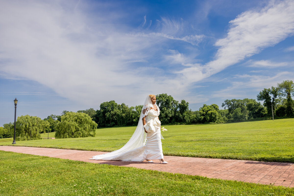 bride walking alone