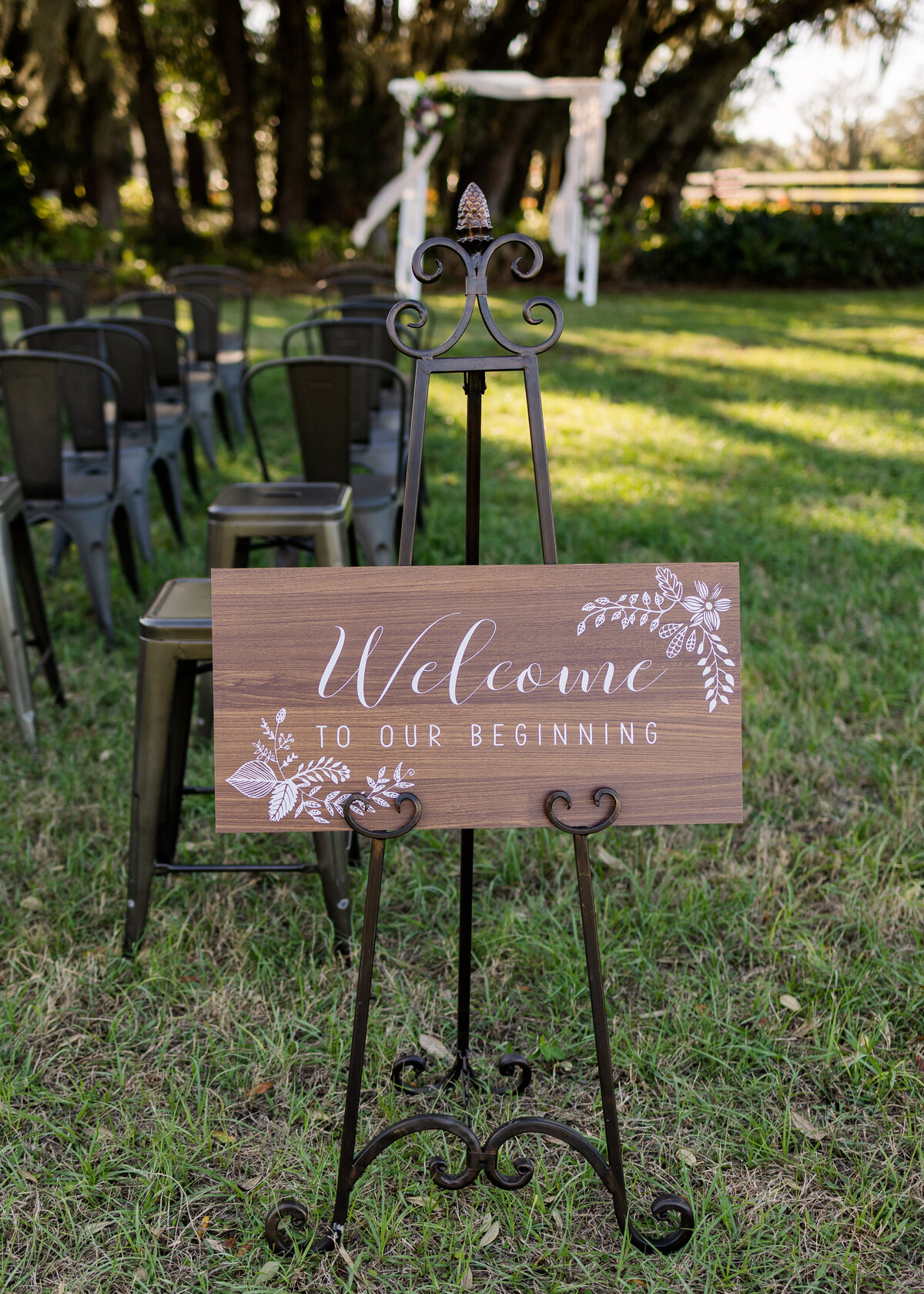 Welcome Sign at Wedding Orlando Florida captured by Orlando Wedding Photographer Blak Marie Photography