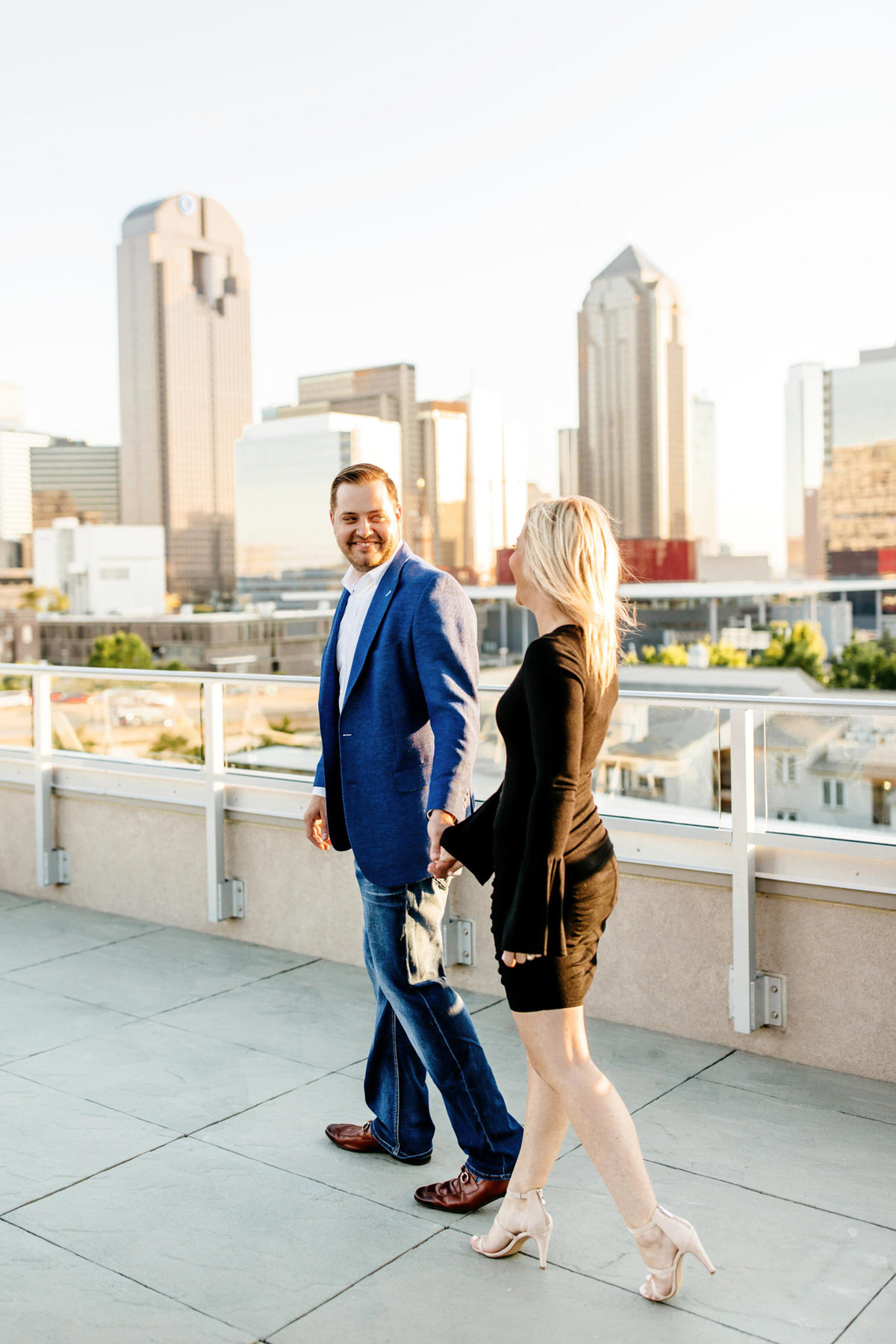 Eric & Megan - Downtown Dallas Rooftop Proposal & Engagement Session-74