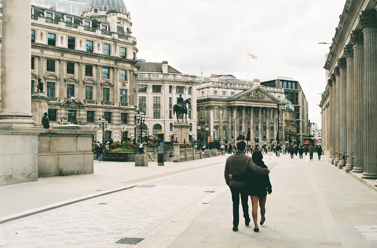 London couple portrait session captured on film