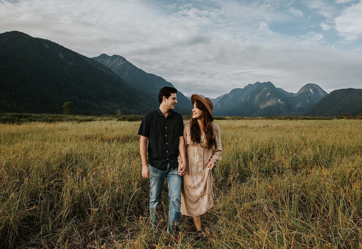 couple in front of mountains