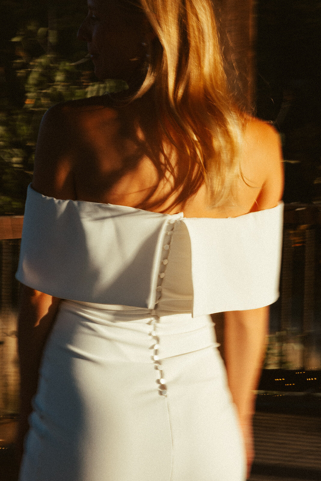 back shot of wedding dress details