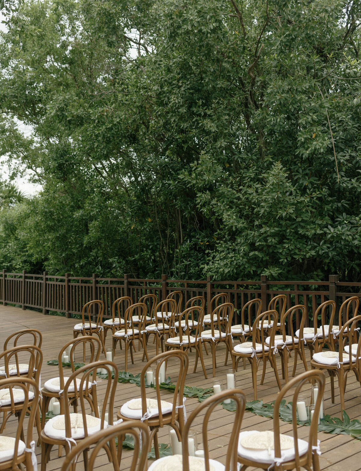 chairs with fans at wedding ceremony in Playa del Carmen, Mexico, destination wedding