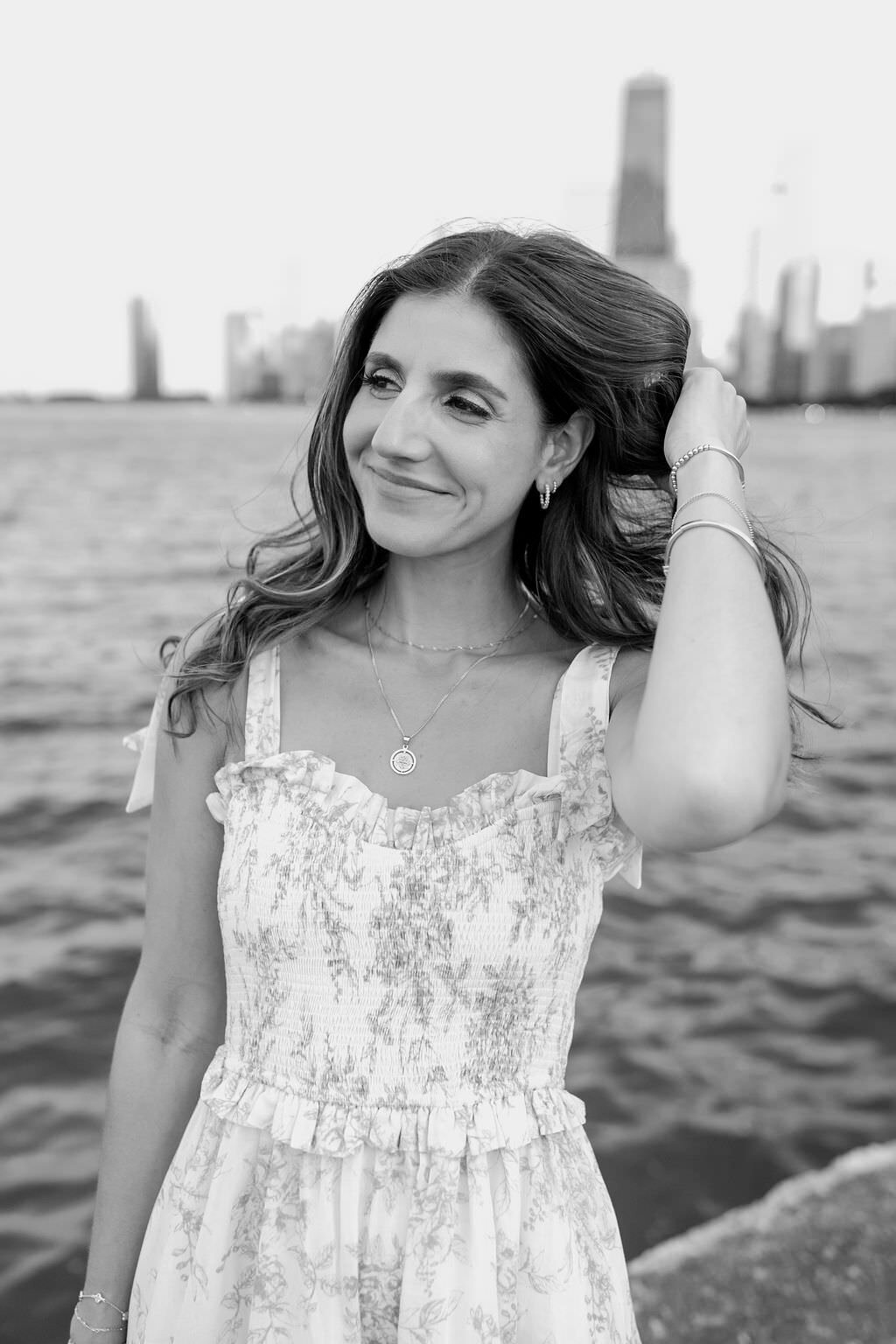 An engagement photography session at The Wrigley Building and North Ave Beach in Chicago, Illinois - 33