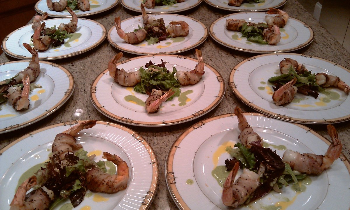 Pepper Bacon Wrapped Shrimp & Cilantro Sauce