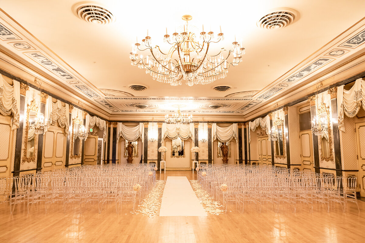 The Broadmoor's Main Ballroom Decorated for a Wedding Ceremony