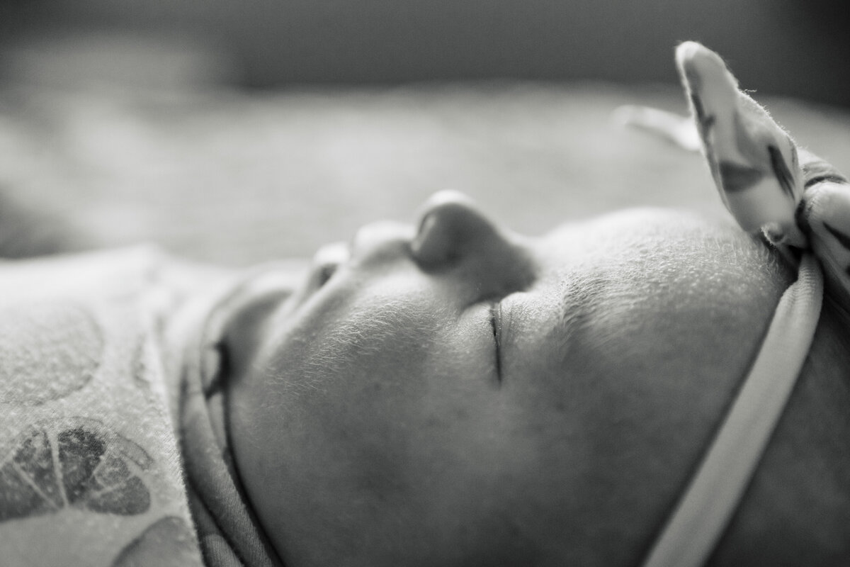 closeup newborn portrait