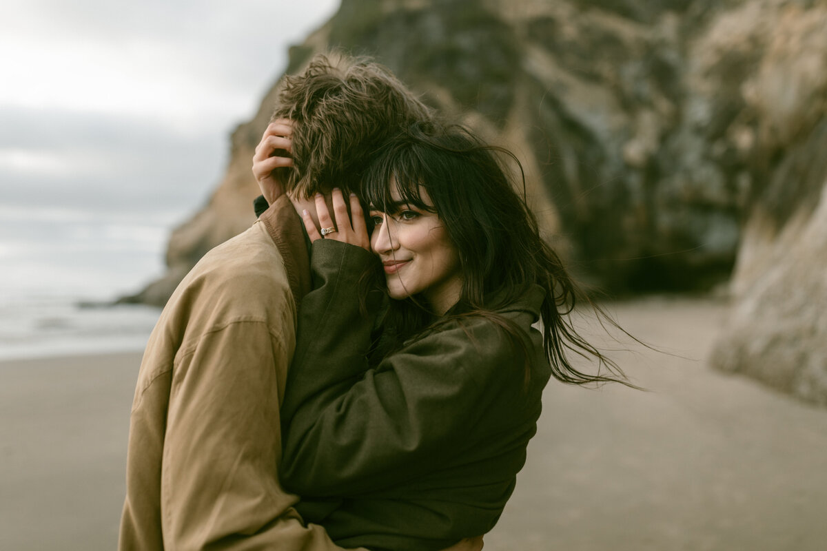Couple embracing
