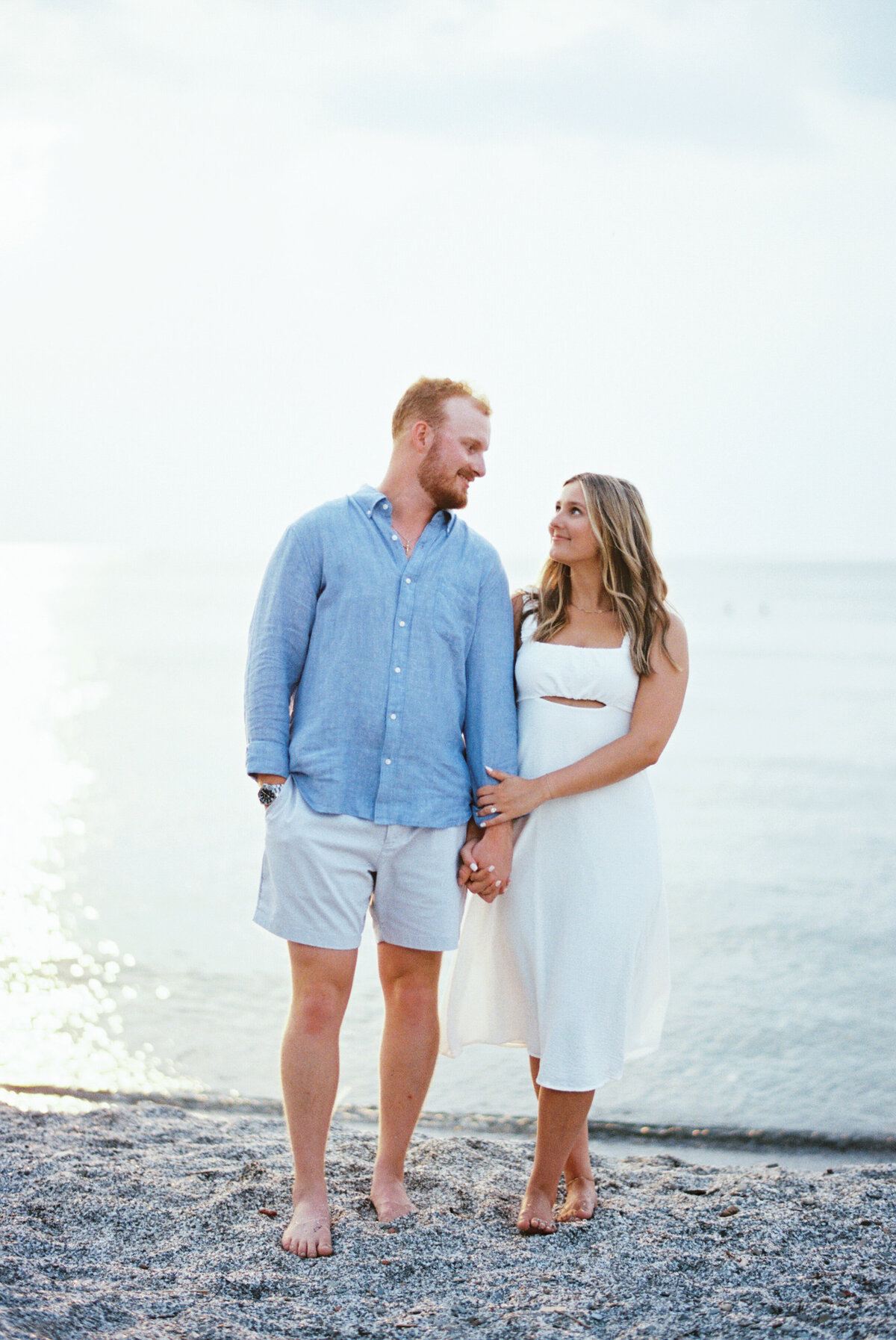 Carla and Will Edgewater Beach Engagement Session on Film-30