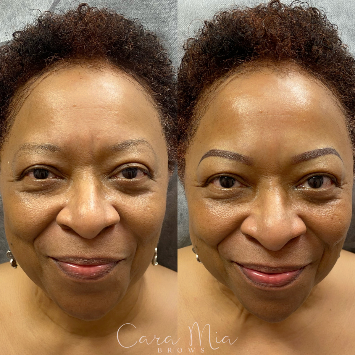Ombre Powder Brows before and after