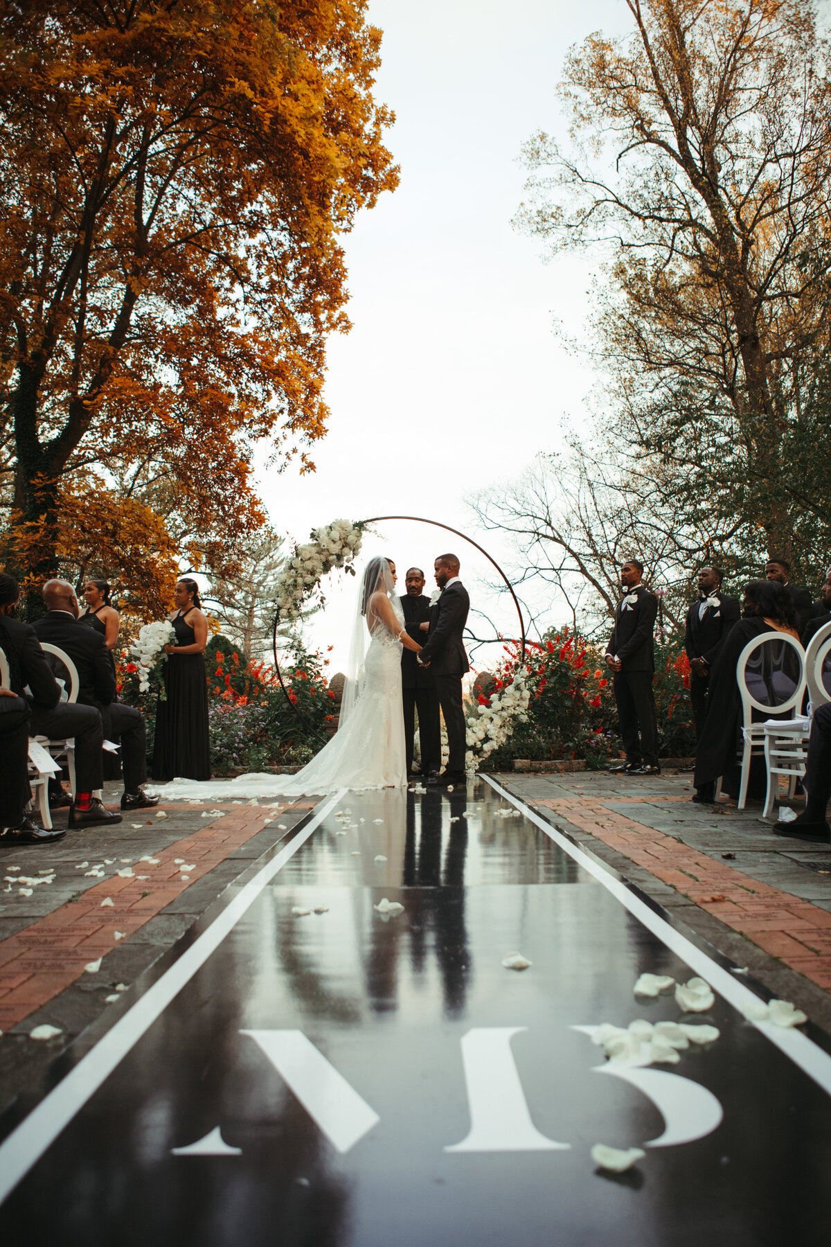 DC-Wedding-Planner-SG3-Events-Elegant Black-Tie-Wedding-in-Baltimore-Maryland - Custom-Ceremony-Aisle-Runner-1