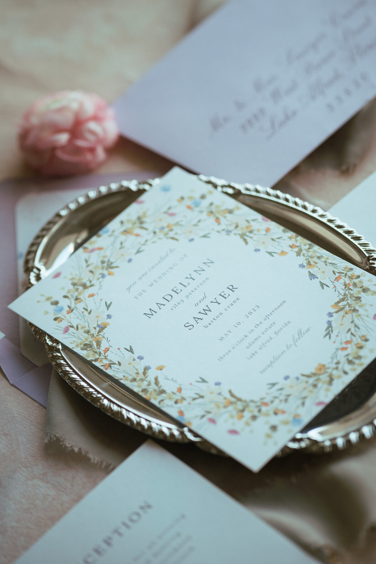 Beautiful detailed image of wedding invitation