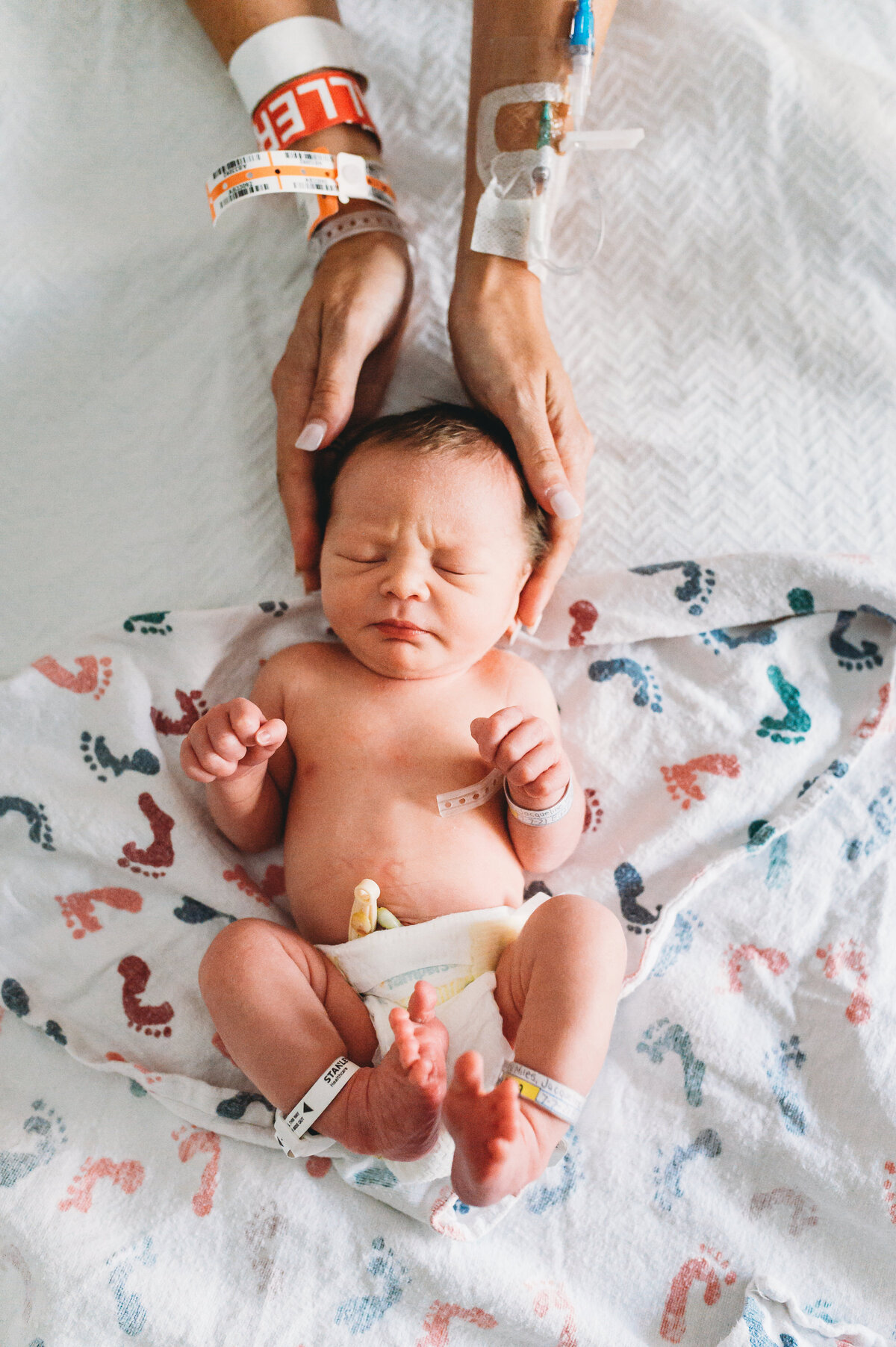 newborn baby boy in hospital