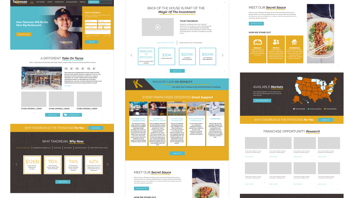 TaKorean Franchise Development Website