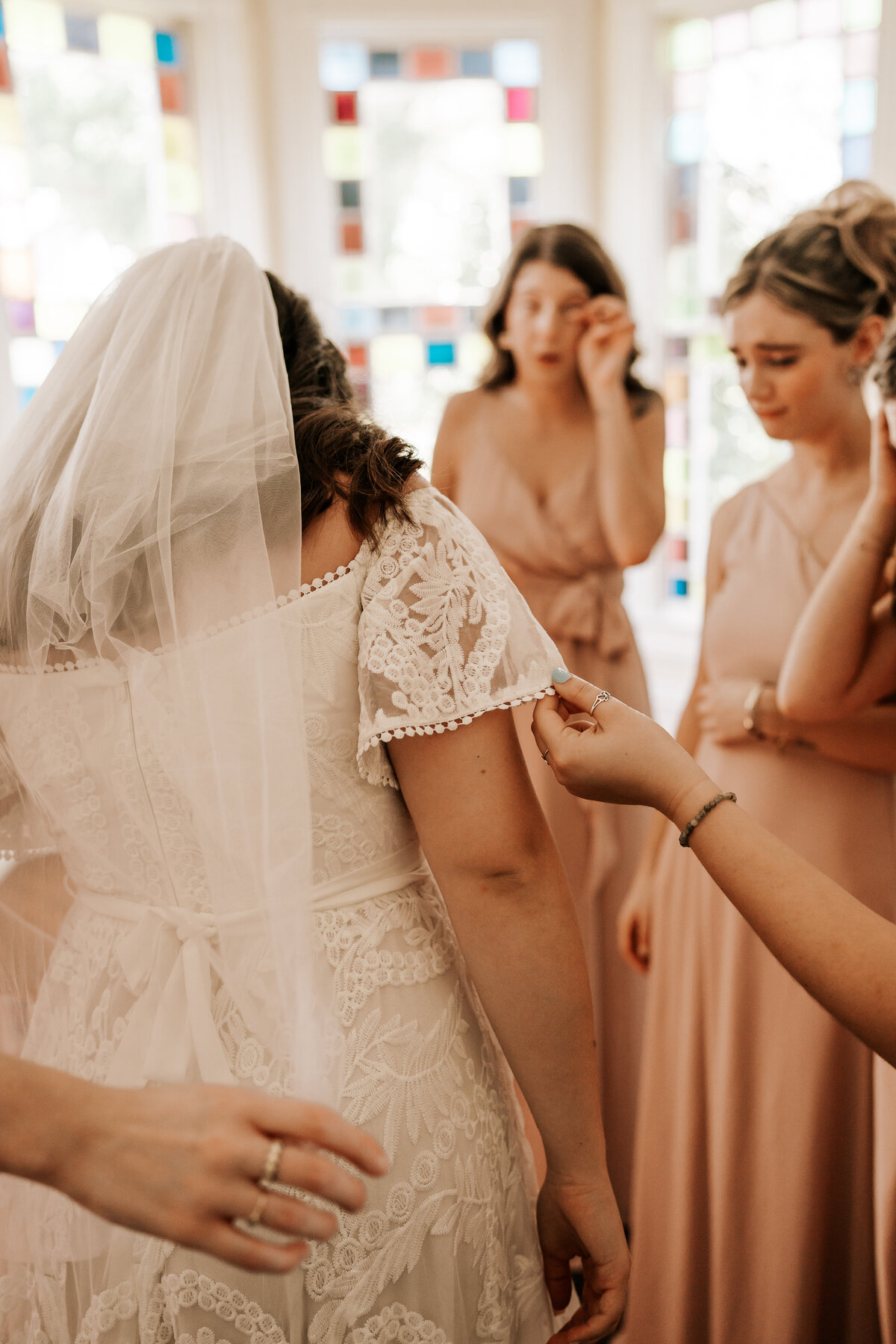 Bride First Look With Bridesmaids