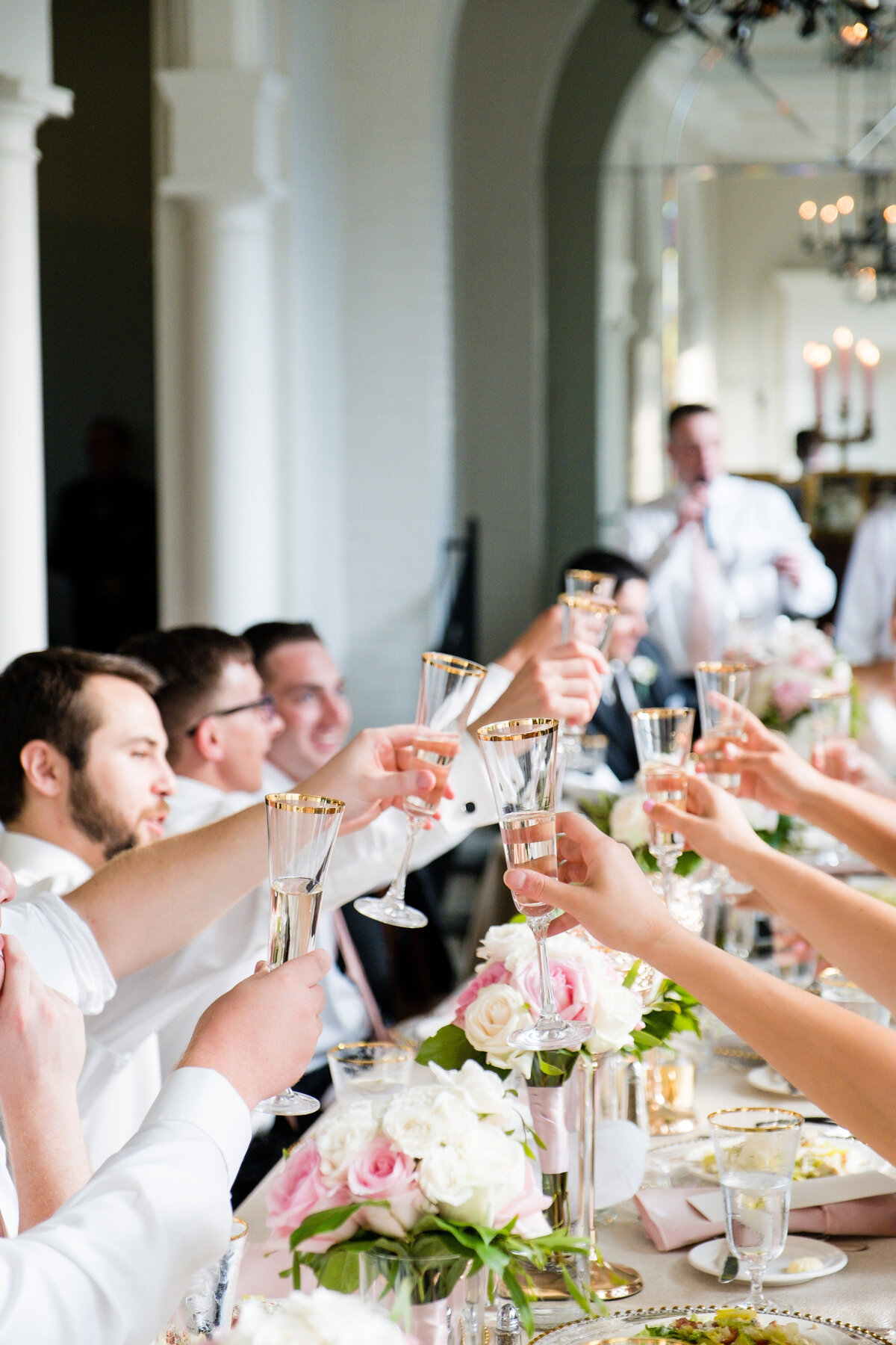 wedding toast at reception