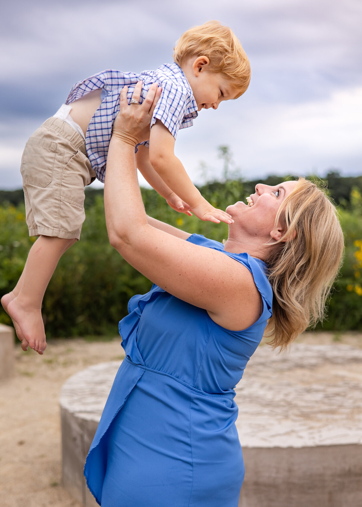 Photo of Mom and son playing