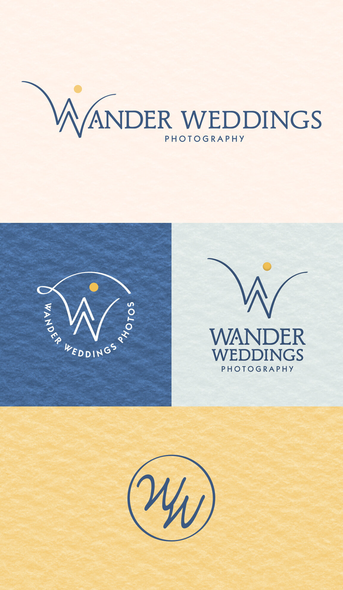 4 logo variations for the brand Wander Weddings.