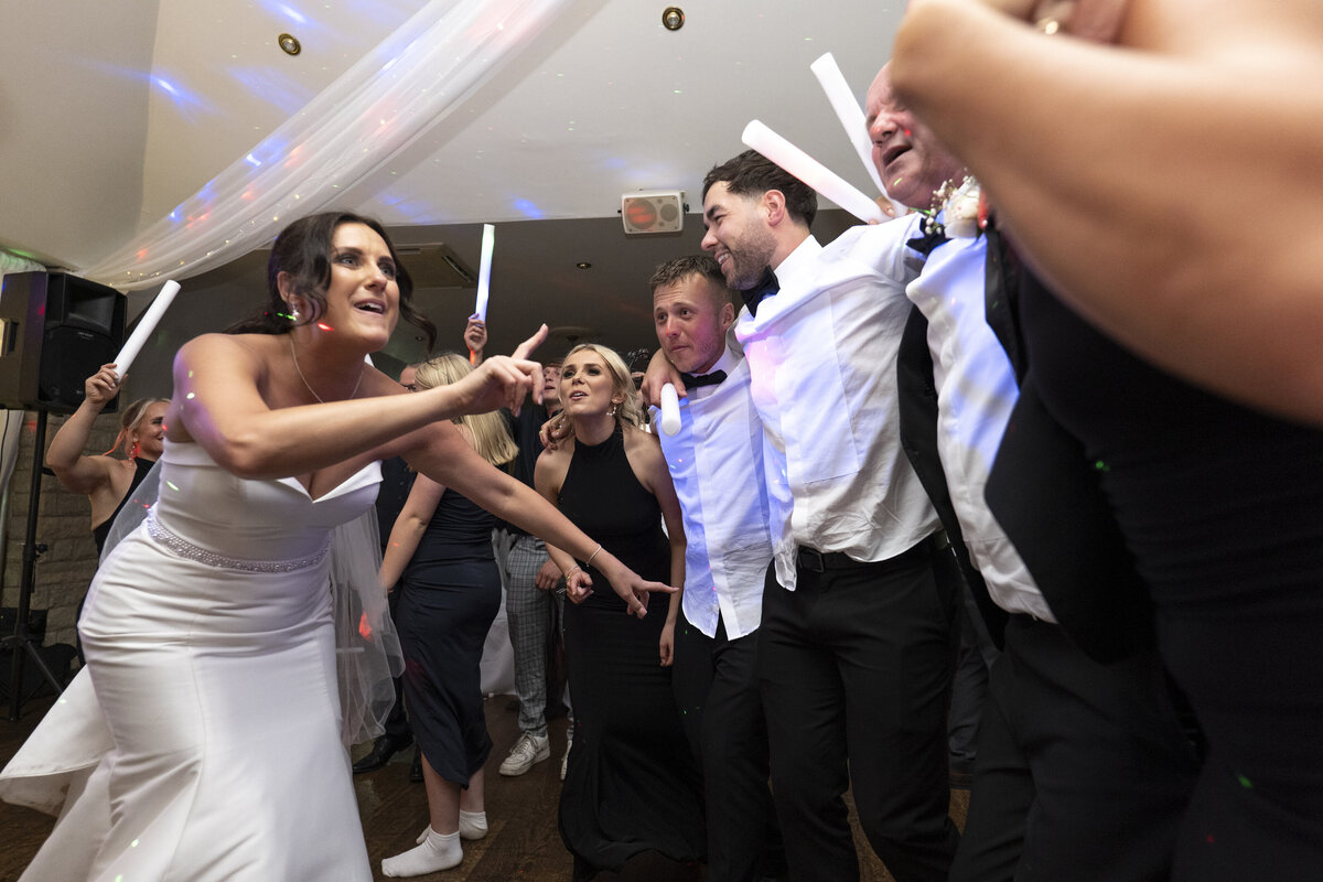 Amy and the lads dancing