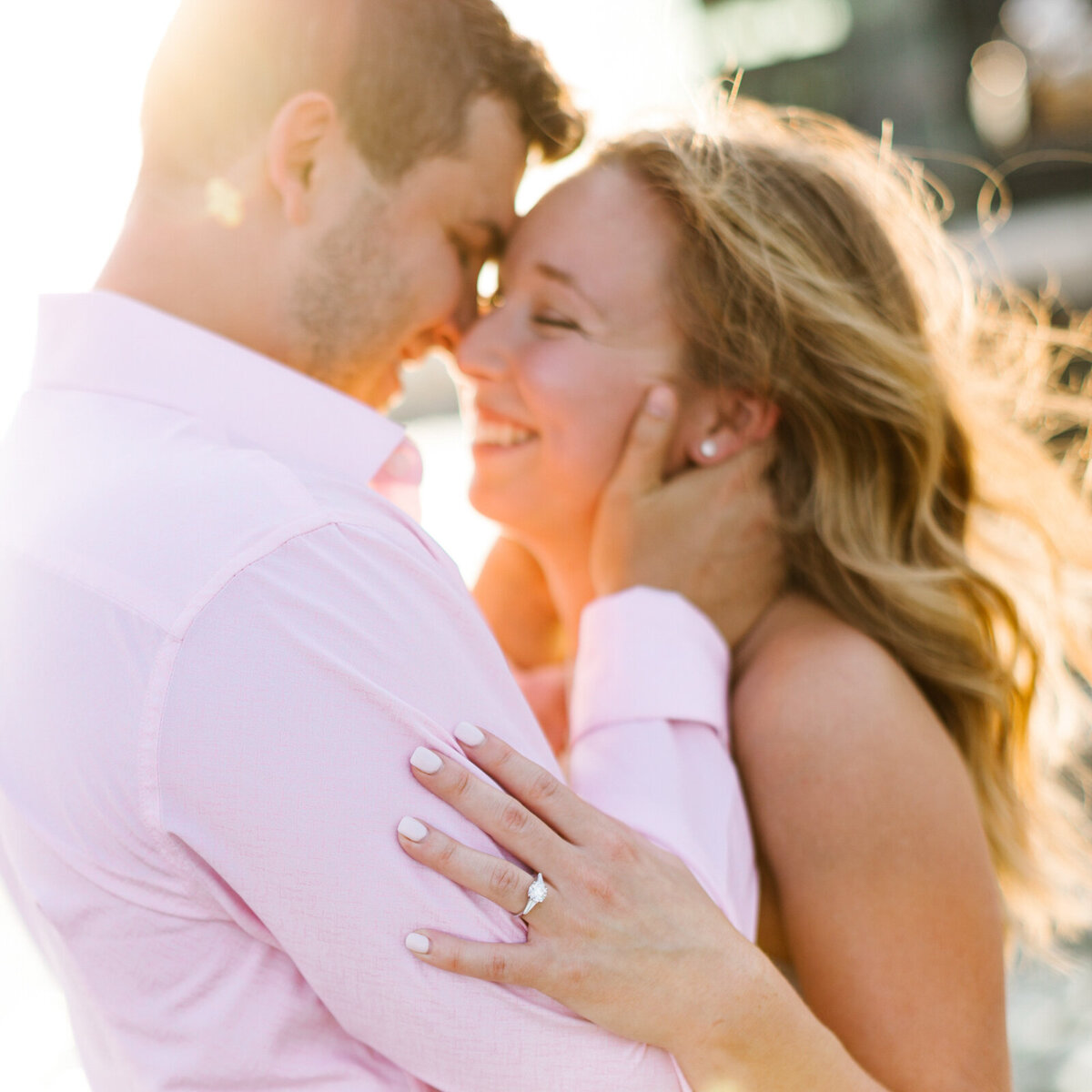 Golden Hour Engagement Photos in Fells Point