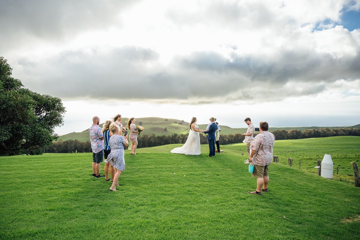 wedding and elopement ceremony at Kahua Ranch in Hawaii