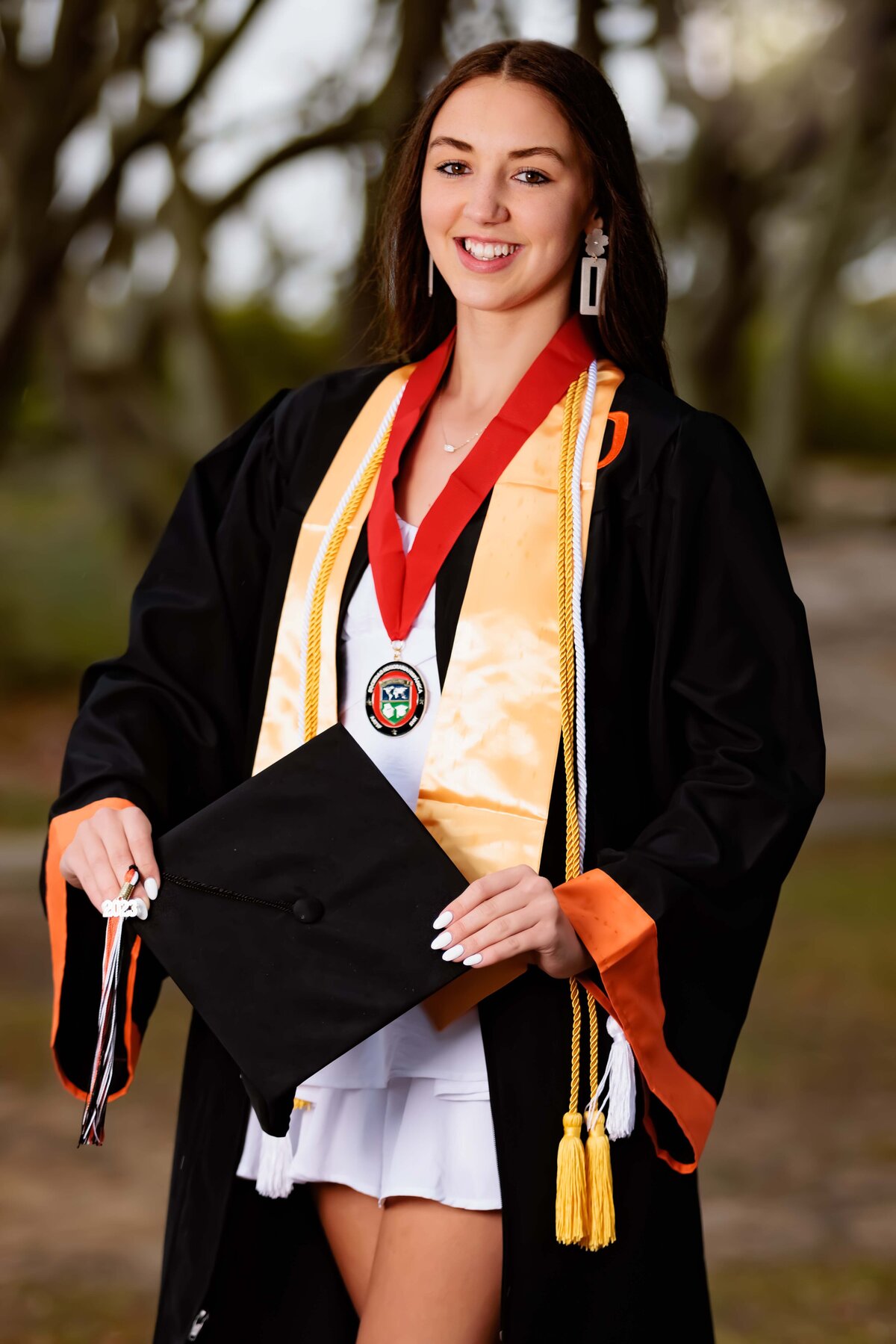Cap & Gown Senior beach portraits at Kure beach