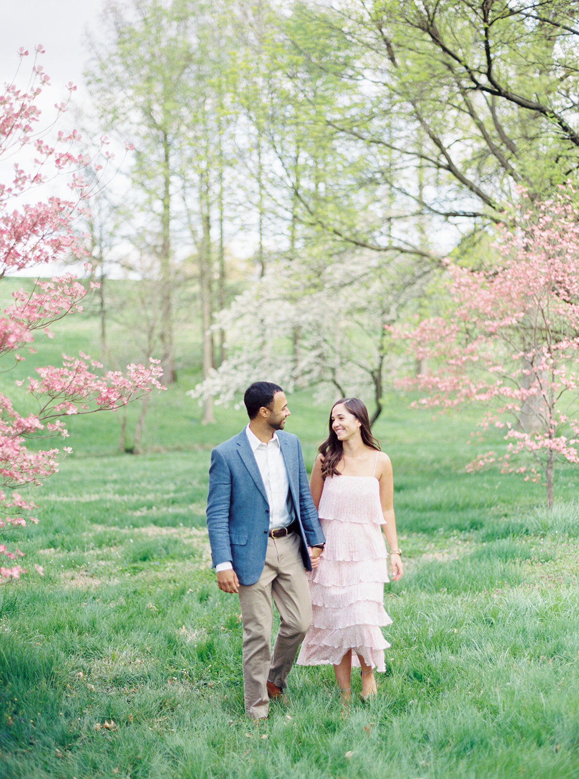 outdoor spring engagement photography