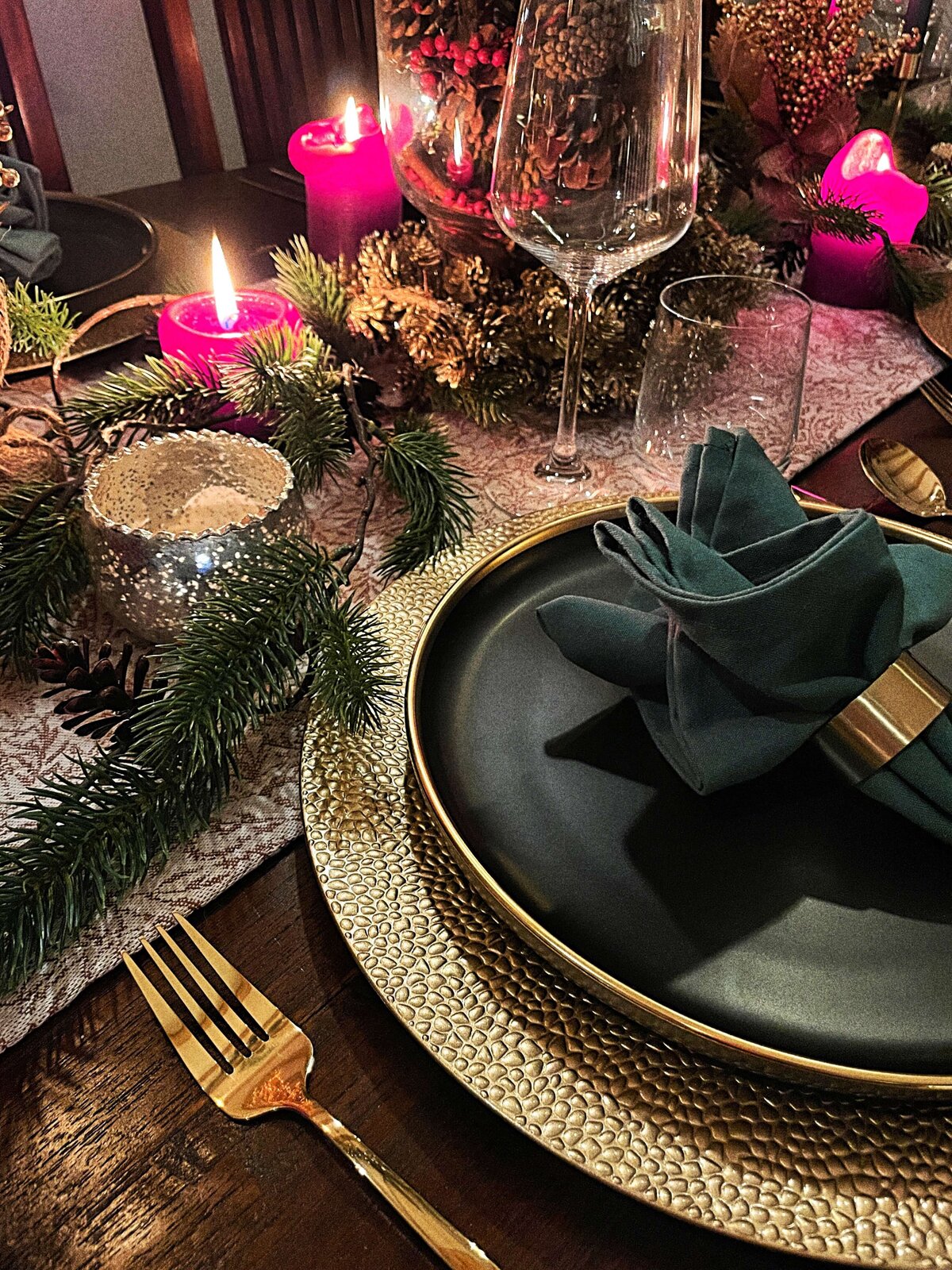 Detailed table setting designed by Belle & Bleu in Berkshire
