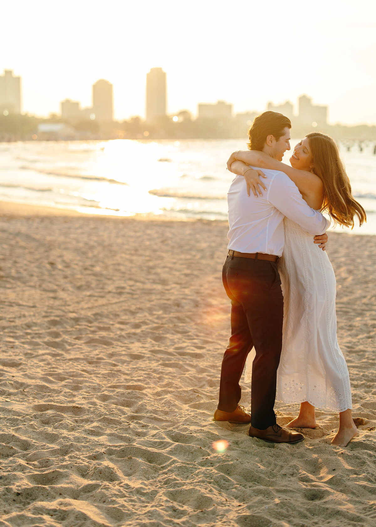 Downtown Chicago Dallas Engagement Photos Colorful Washington Square Park Wrigley North Ave Beach-18